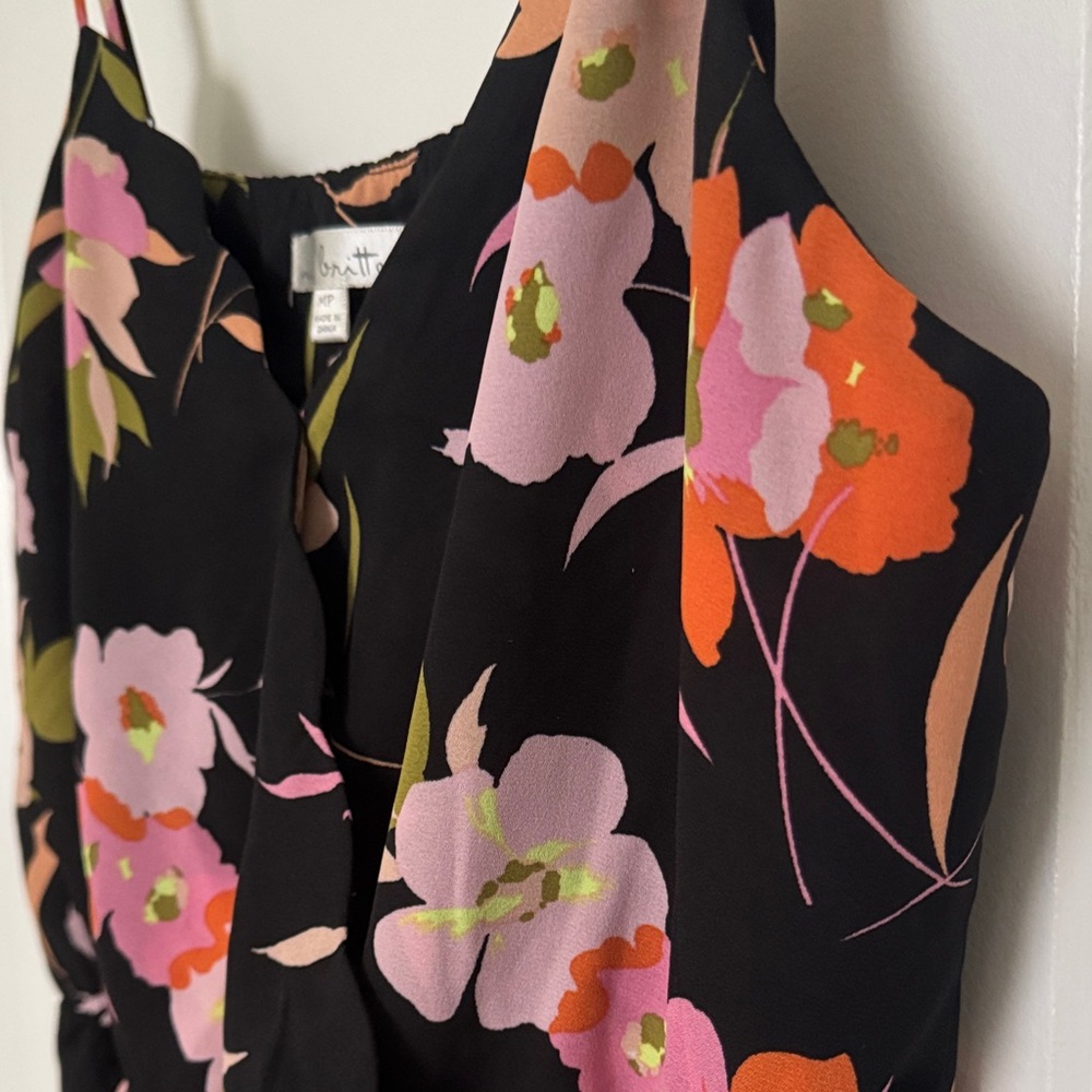 Nine Britton Black and Pink Floral Camisole - Picture 5 of 7